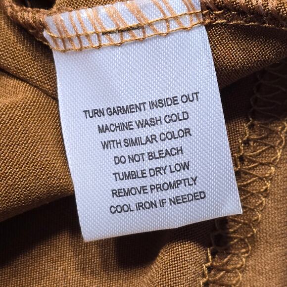 French Laundry Brown Cold Shoulder Shirt Stretch Studded Preppy Y2K Women Size L - Picture 12 of 12